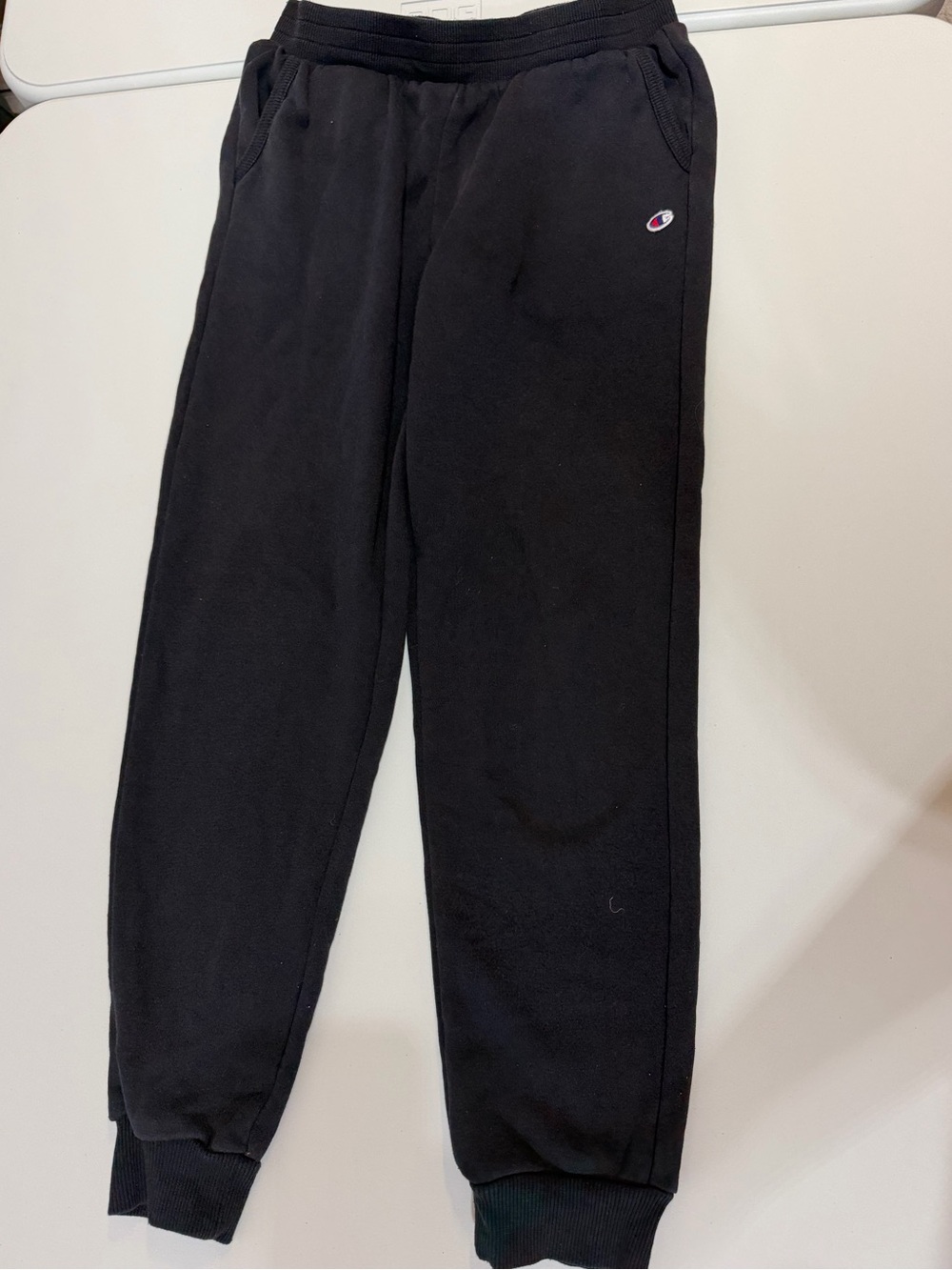 Champion Kids Black Fleece Joggers with Small Logo
